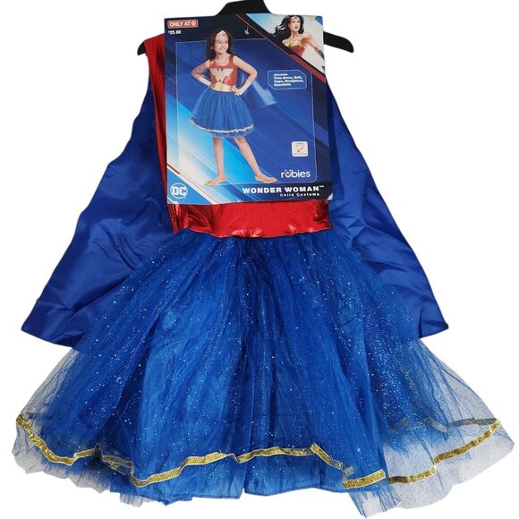 DC Wonder Woman Halloween Costume Dress Girls Size Large 12-14 Rubies Superhero - Picture 1 of 7